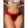imageMilumia Low Waist Satin Panties for Women Sexy Silky Lace Trim Thong Bikini Briefs Lingerie Underwear