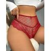 imageMilumia Women Lace up High Waist Mesh Lace Sexy Panties Underwear