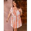 imageMilumia Womens Plus Size Swim Coverup Tie Dye Drawstring Bikini Cover Ups BeachwearOrange