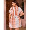 imageMilumia Womens Plus Size Swim Coverup Tie Dye Drawstring Bikini Cover Ups BeachwearOrange