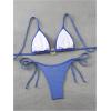 imageMilumia Womens Shiny Bikini Sets Shell Decor Halter Bikini Swimsuit Two Piece Bathing SuitsBlue