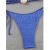 imageMilumia Womens Shiny Bikini Sets Shell Decor Halter Bikini Swimsuit Two Piece Bathing SuitsBlue