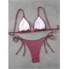 imageMilumia Womens Shiny Bikini Sets Shell Decor Halter Bikini Swimsuit Two Piece Bathing SuitsPurple