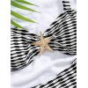 imageMilumia Womens Striped Bikini Set Two Piece Metal Colorblock Bathing Suit Thong SwimsuitsBlack and White
