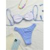 imageMilumia Womens Y2k Gingham Print Bikini Swimsuit 2 Piece Bow Decor Bathing SuitsBlue and White