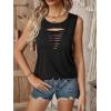 imageMilumia Women Cut Out Rock Ripped Tank Tops Trendy Going Out Concert Tees ShirtsBlack