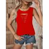 imageMilumia Women Cut Out Rock Ripped Tank Tops Trendy Going Out Concert Tees ShirtsRed
