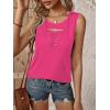 imageMilumia Women Cut Out Rock Ripped Tank Tops Trendy Going Out Concert Tees ShirtsRose Pink