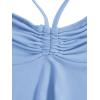 imageMilumia Women Tie Front Ruched Tube Tops Y2k Ruffle Going Out Halter TopsBlue