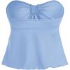 imageMilumia Women Tie Front Ruched Tube Tops Y2k Ruffle Going Out Halter TopsBlue