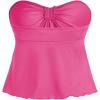 imageMilumia Women Tie Front Ruched Tube Tops Y2k Ruffle Going Out Halter TopsHot Pink