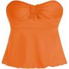 imageMilumia Women Tie Front Ruched Tube Tops Y2k Ruffle Going Out Halter TopsOrange